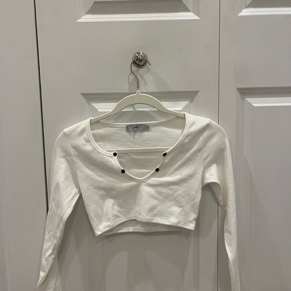 Adika white cropped Button top